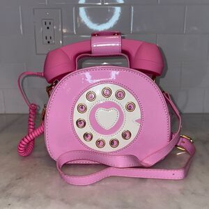 Pink Novelty Telephone Crossbody Bag - Ladies Fashion Handbag